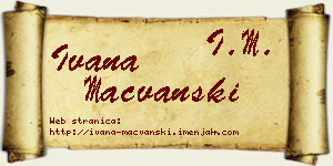 Ivana Mačvanski vizit kartica